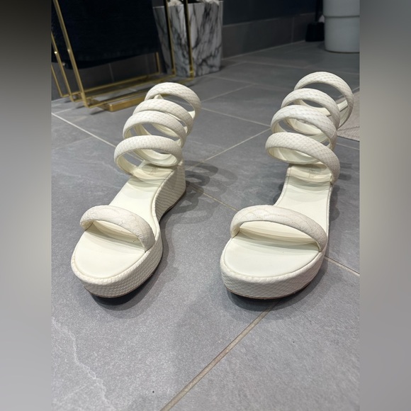 Cult Gaia Gabi snake embossed leather wrap sandals - Picture 2 of 9